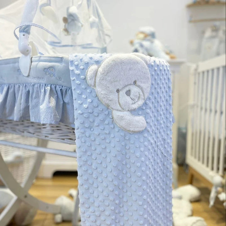 Fur blanket for a baby - blue