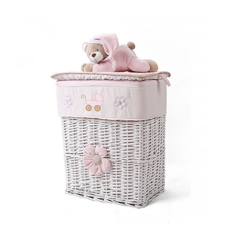 Square storage basket - pink