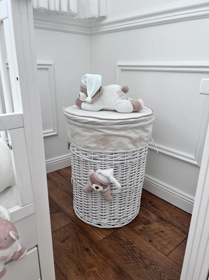 Round storage basket - beige