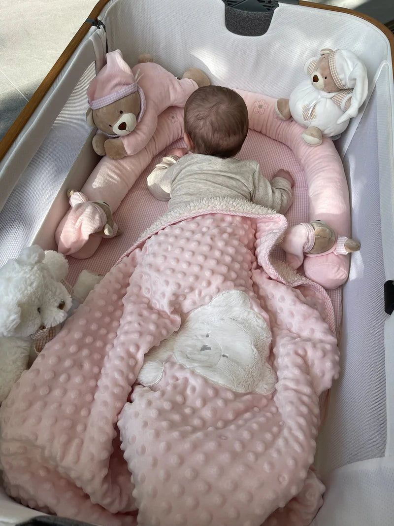 Fur blanket for a baby - pink