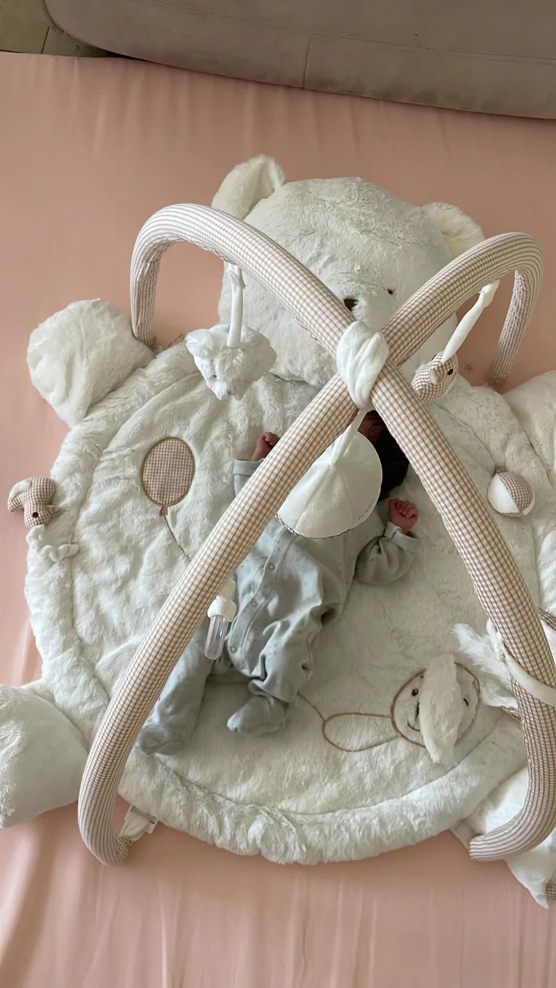 Bear playmat - beige & white