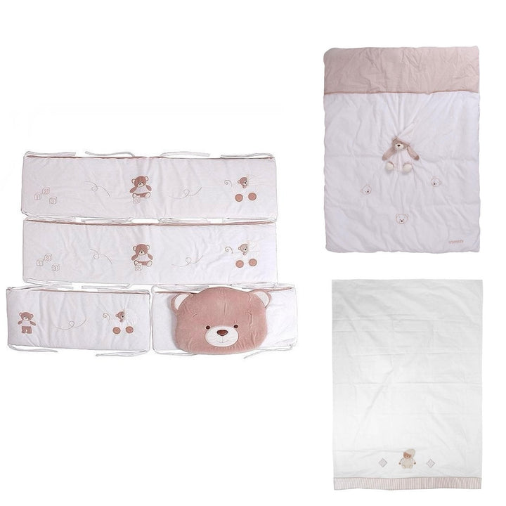 Bedding set for a baby bed / convertible bed - beige bear