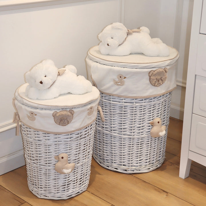 Round storage basket - bear beige