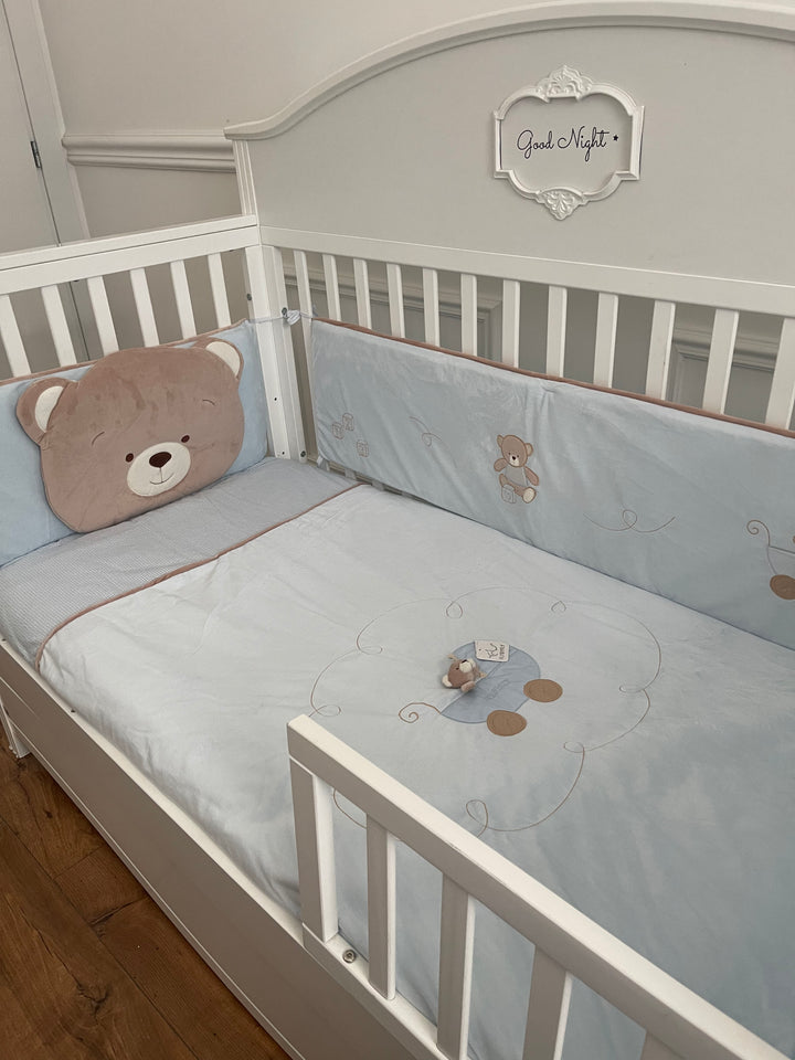 Bedding set for a baby bed / convertible bed - blue