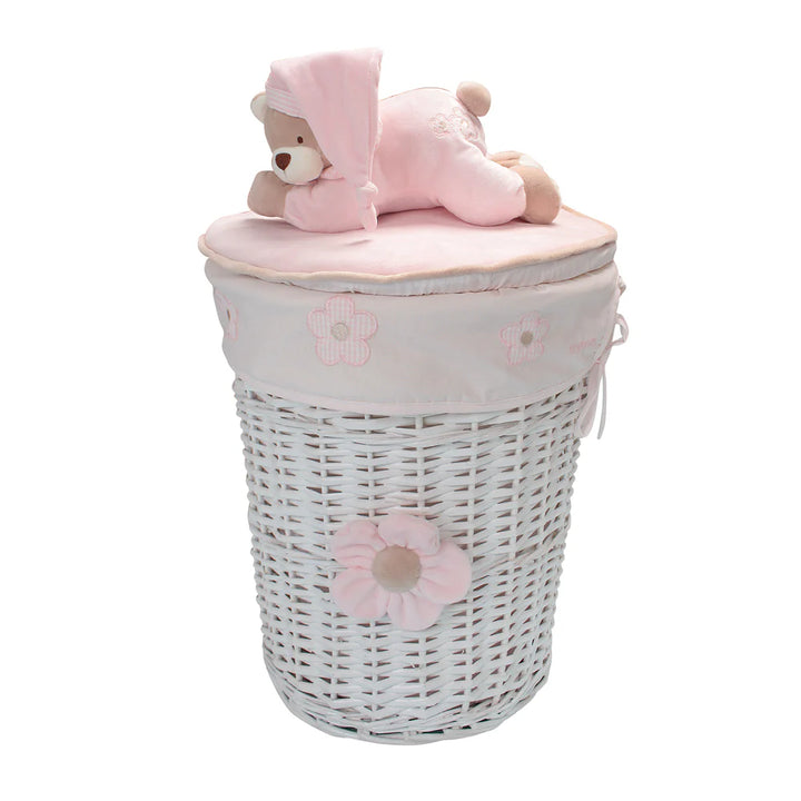 Round storage basket - pink