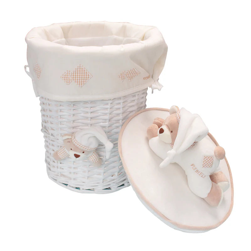 Round storage basket - beige