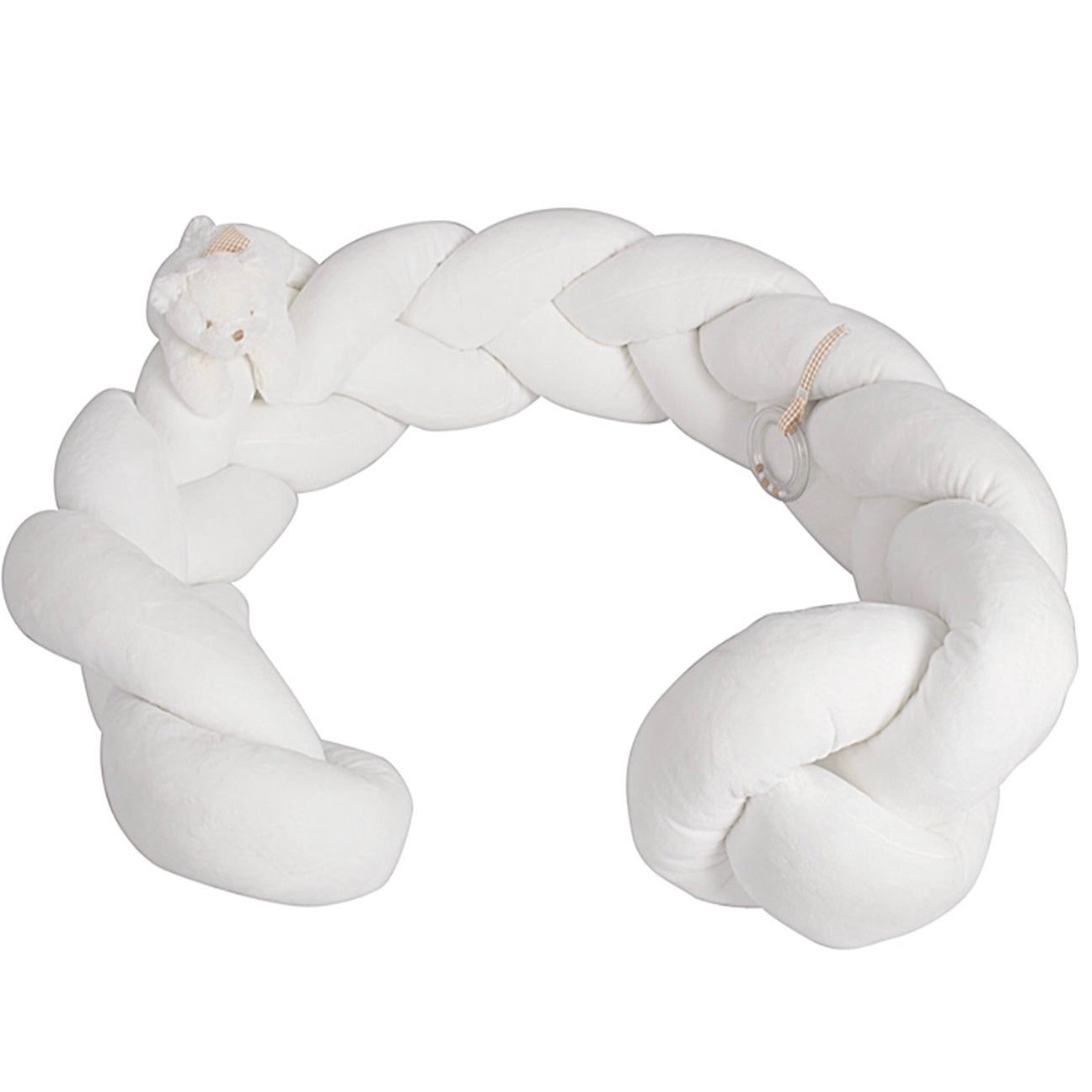 beige crib bumper