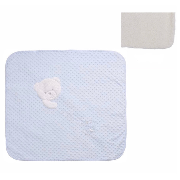 Fur blanket for a baby - blue