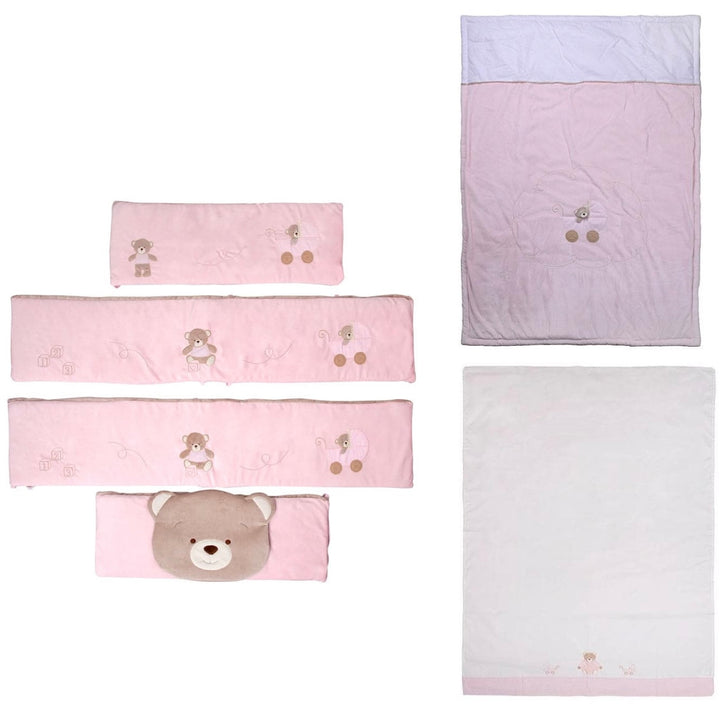 Bedding set for a baby bed / convertible bed - pink