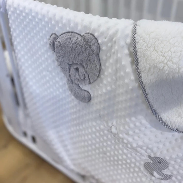 Fur blanket for a baby - gray