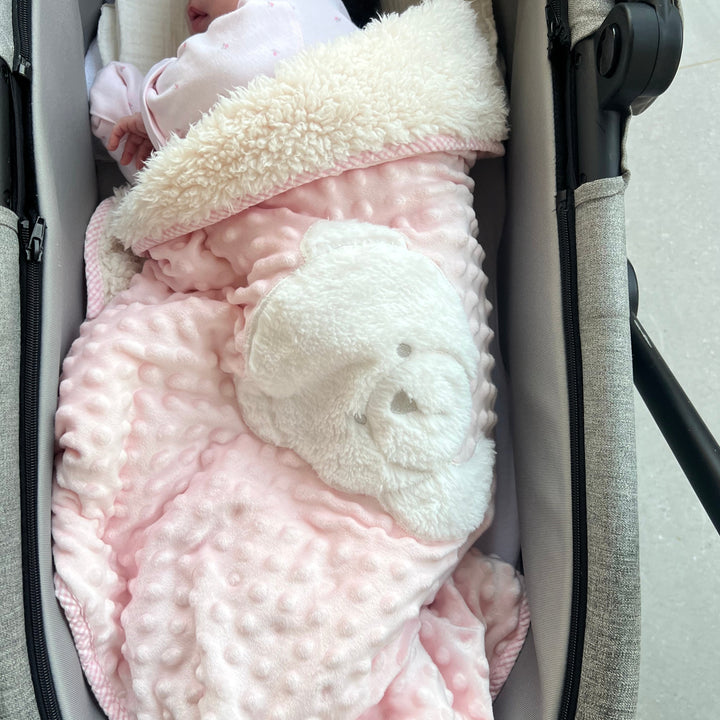 Fur blanket for a baby - pink