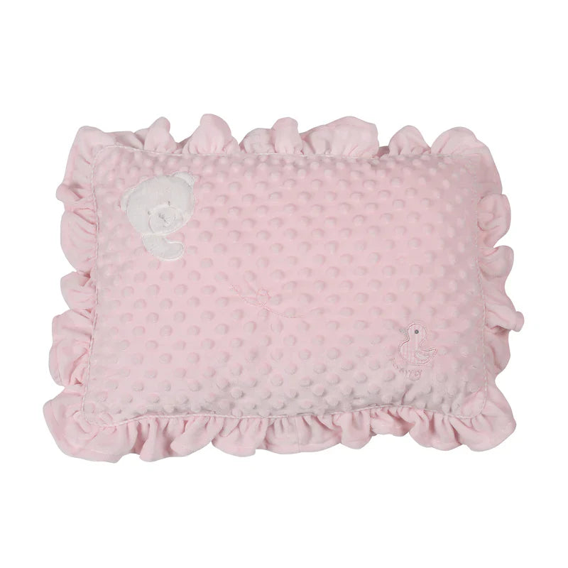 Ruffle bubble pillow - pink