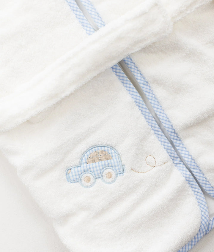 Baby towel robe hugging - blue