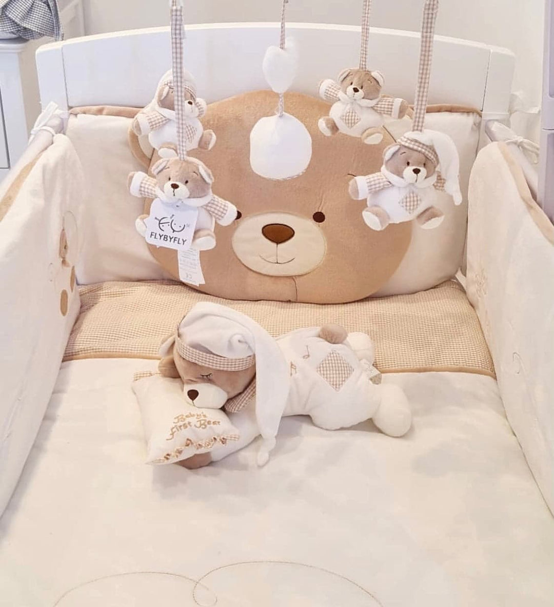 Bedding set for a baby bed / convertible bed - beige