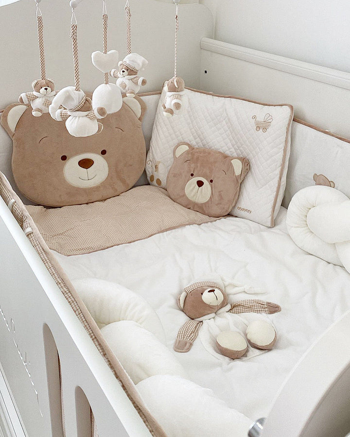 Bedding set for a baby bed / convertible bed - beige bear