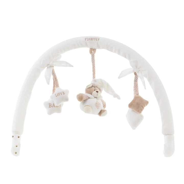 activity arch for stroller & crib - beige