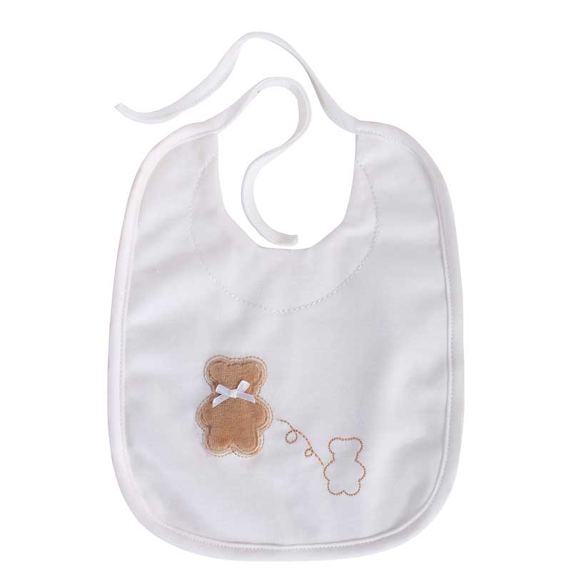 Classic teddy bear bib - beige