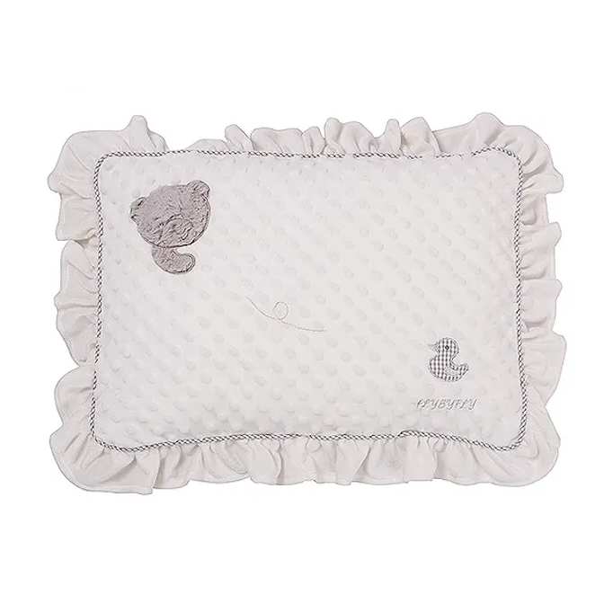 Ruffle bubble pillow - white