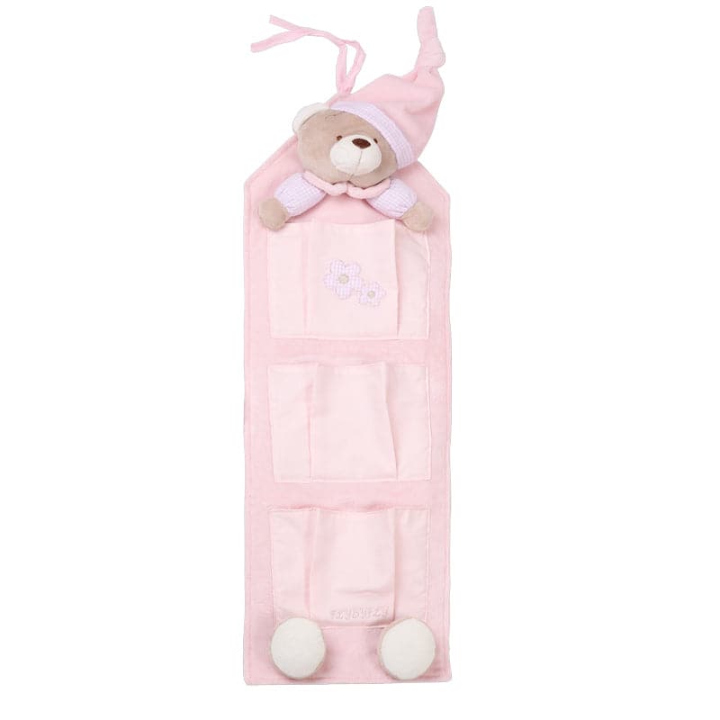 Bear 3 pocket nursery organiser - pink