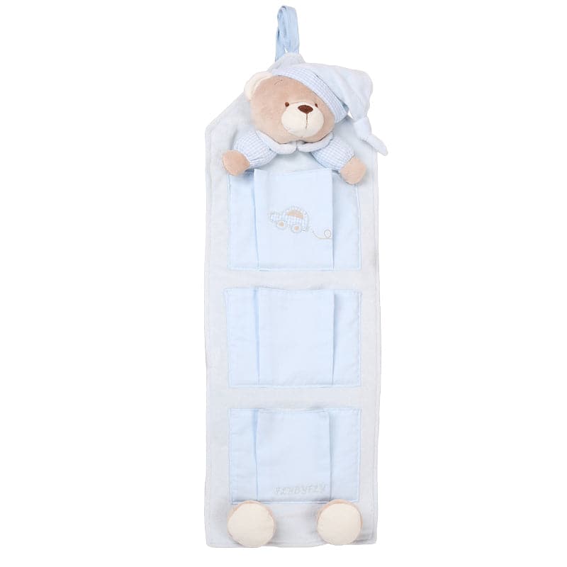 Bear 3 pocket nursery organiser - blue