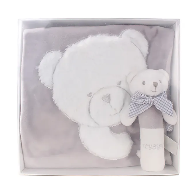 Baby gift box - blanket for stroller & rattle