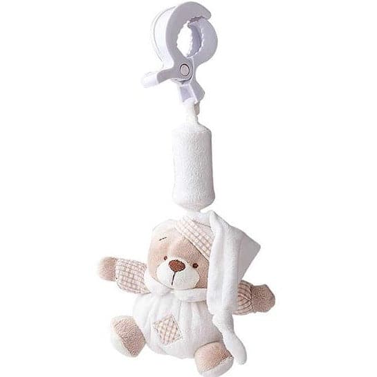 Teddy bear clip for stroller/ carseat - beige