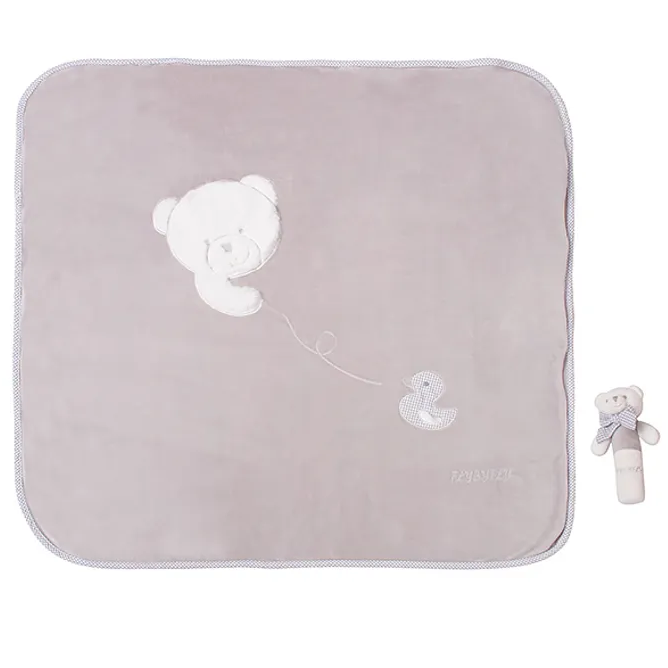 Baby gift box - blanket for stroller & rattle