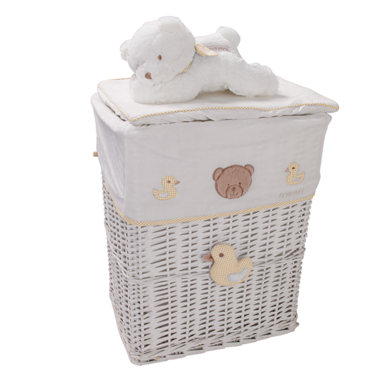 Square storage basket - beige bear