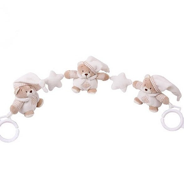 Teddy bear mobile for stroller - beige