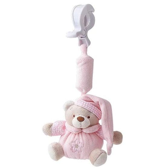 Teddy bear clip for stroller/ carseat - pink