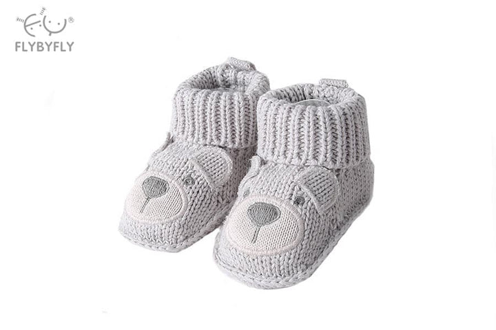 Teddy bear knitted baby socks - gary