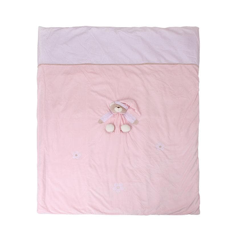 Bedding set for a baby bed / convertible bed - pink bear