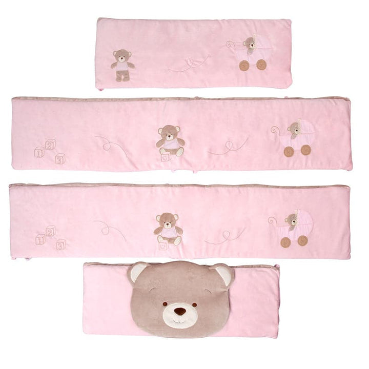 Bedding set for a baby bed / convertible bed - pink bear