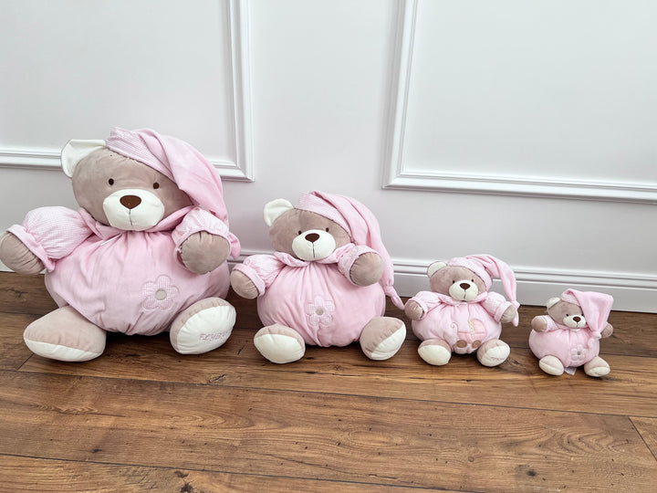 Round teddy bear (4 sizes) - pink