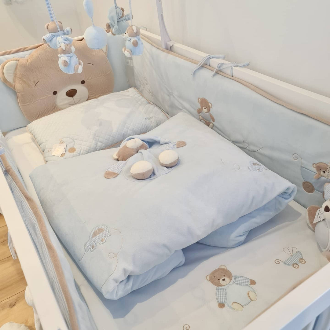 Bedding set for a baby bed / convertible bed - blue bear