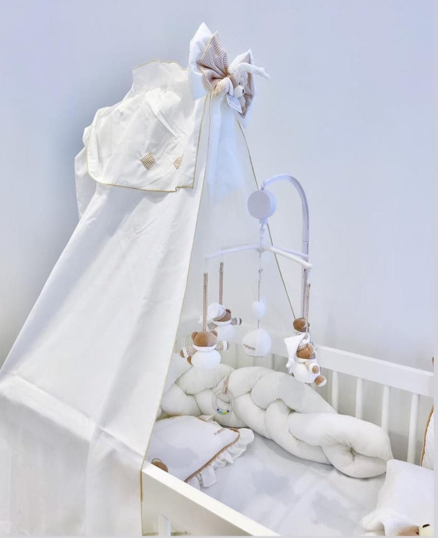 crib canopy - beige