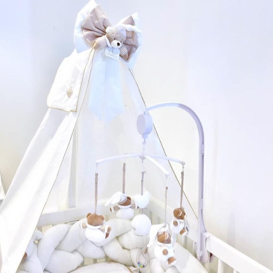 crib canopy - beige