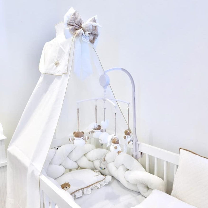 crib canopy - beige