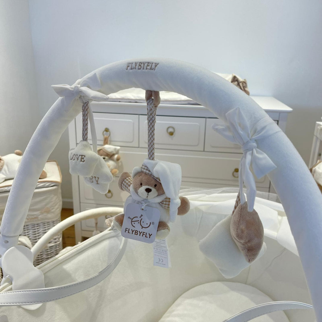 activity arch for stroller & crib - beige