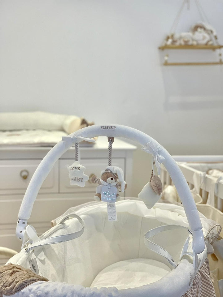 activity arch for stroller & crib - beige