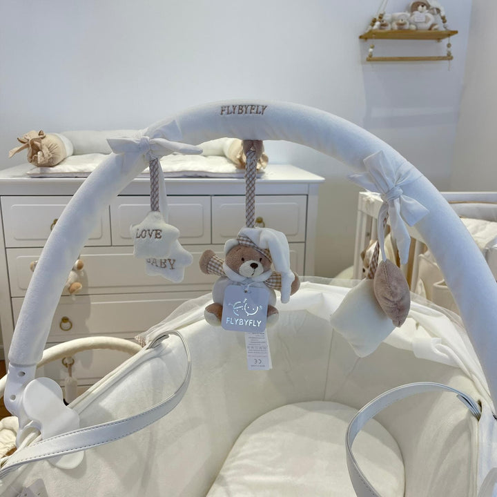 activity arch for stroller & crib - beige