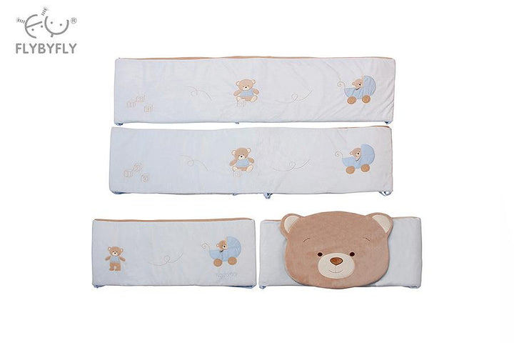 Bedding set for a baby bed / convertible bed - blue bear