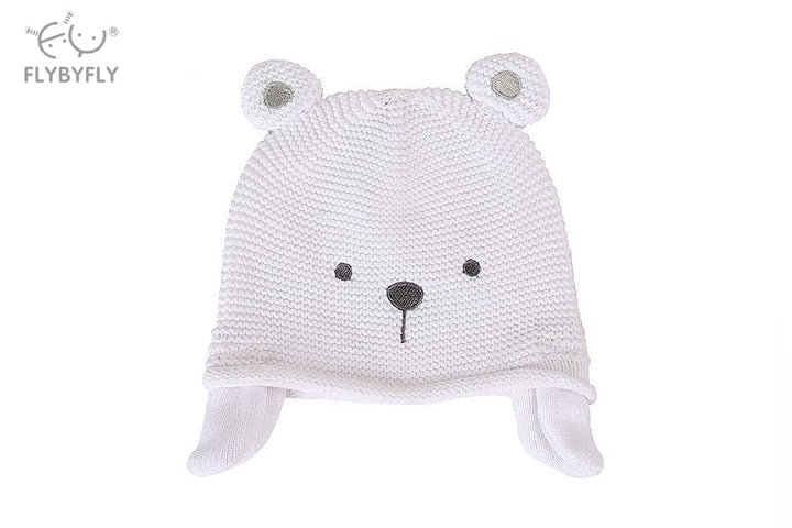 Teddy bear hat - white