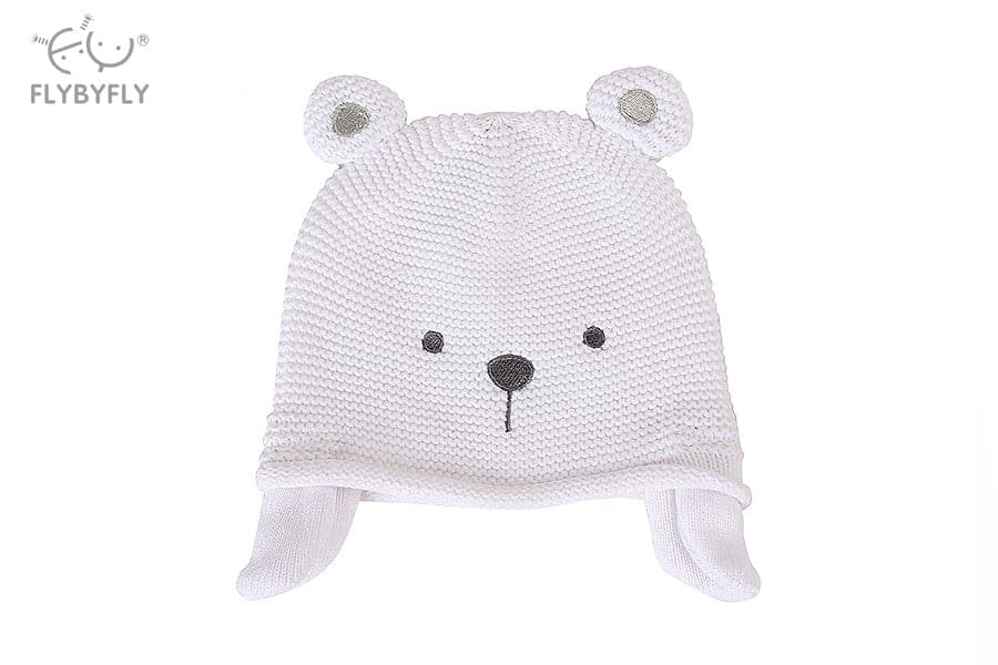 Teddy bear hat - white