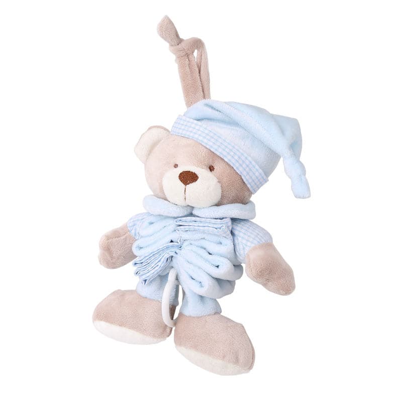 Music playing accordion teddy bear - blue