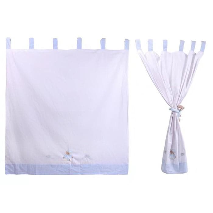 Teddy bear curtain - blue