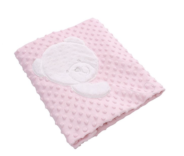 Soft baby blanket - bubble pink⁩