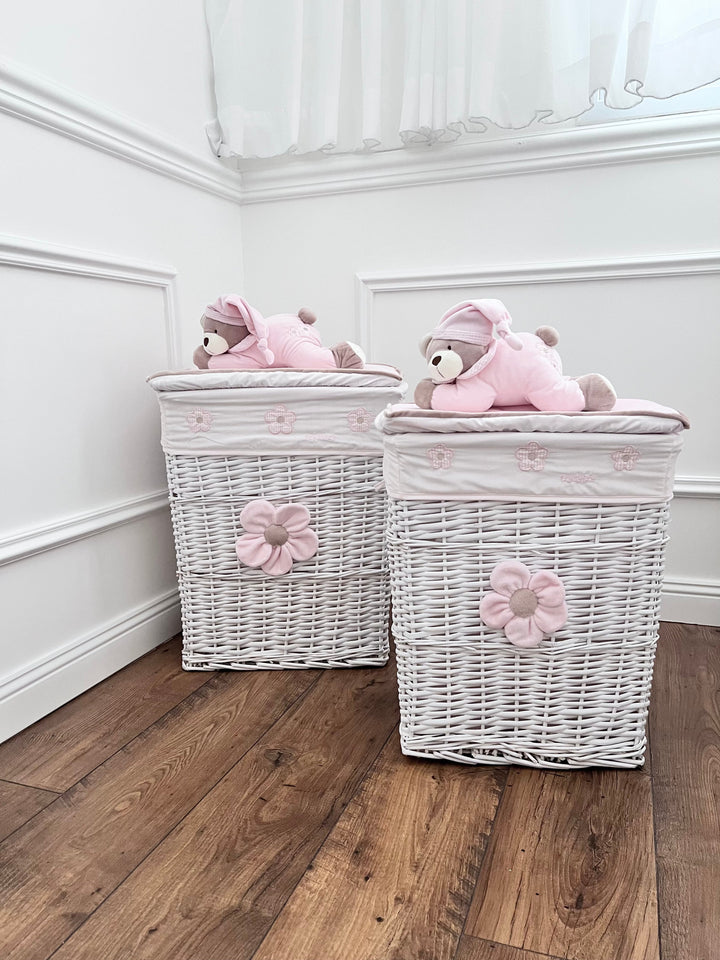 Square storage basket - pink