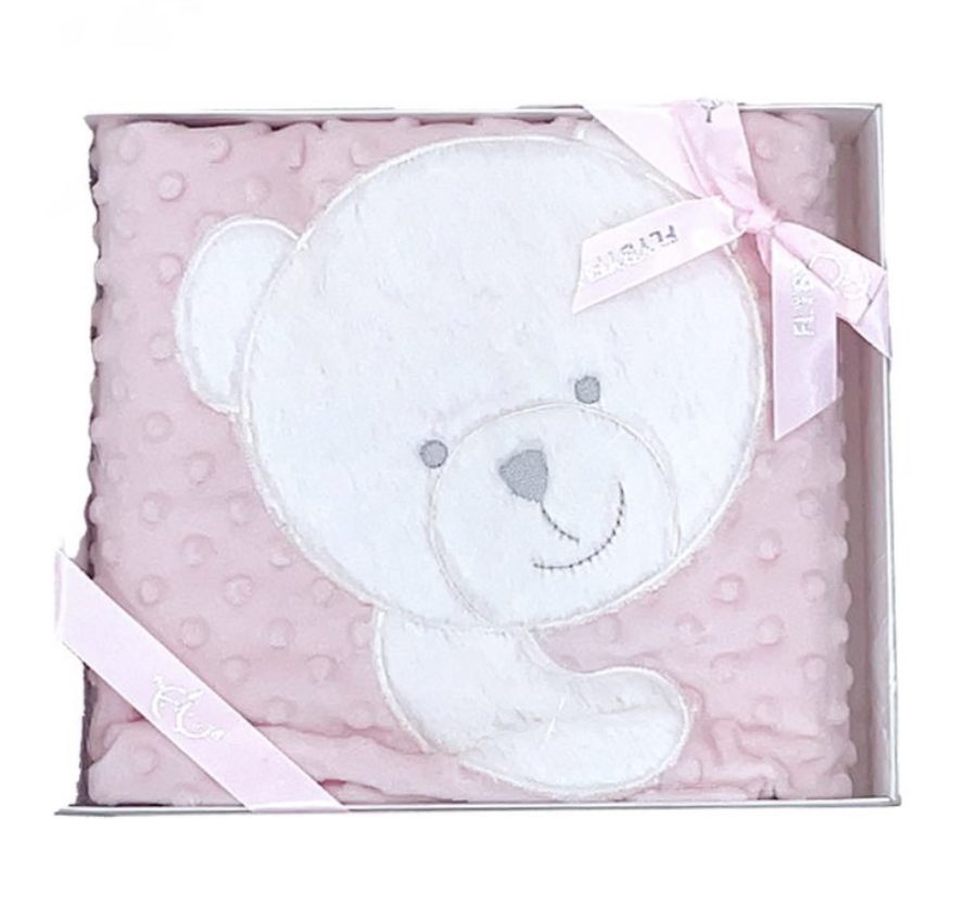 Soft baby blanket - bubble pink⁩